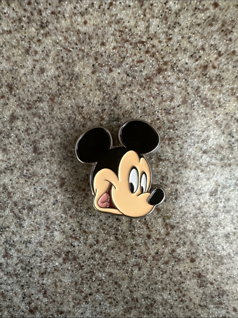 Disney Mickey Mouse Face Enamel Croc Pin - Black & Cream